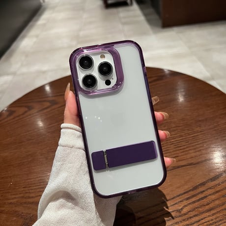 スタンド付高透明 iPhone14/15ケース 高級感高品質 iPhone13/12/11カバー 枠 滑りにくい オシャレ 男女向け シンプル多機能[M3044]