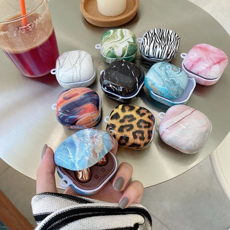 大理石柄galaxy buds liveケース ギャラクシーバッズライブケース ツヤ感 ヒョウ柄Buds plusカバー 男女GB1