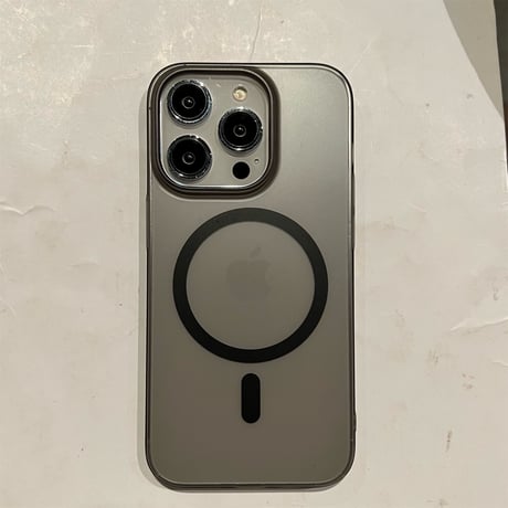 マグセーフ対応 iPhone14/14proケース マット 指紋付かない アイフォン13/12proカバー  シンプル 半透明  お揃い[M3231]