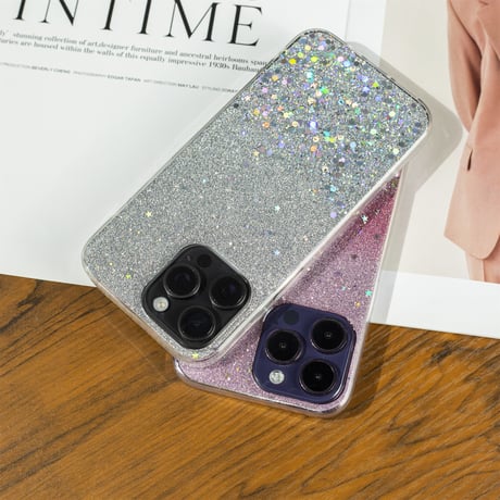 キラキラ眩しい iPhone15/15plus/15proケース きれいグリッター入り iPhone14/13mini/12ケース かわいい インナーシート付[M3937]