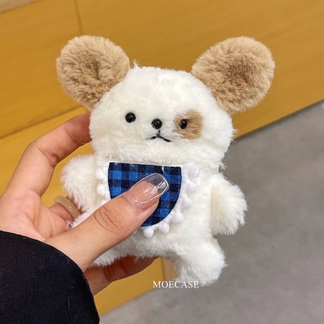 可愛い犬ちゃん airpods3ケース ぬいぐるみdog airpodsproカバー  高品質 可愛い動物デザイン 温かい フック付M1298