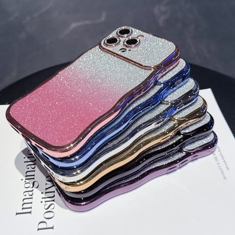 うねうね iPhone17/17Proケース キラキラレンズフイルム付 ラメ iPhone17ProMax/Air/16ケース きれい 落下防止[M5809]