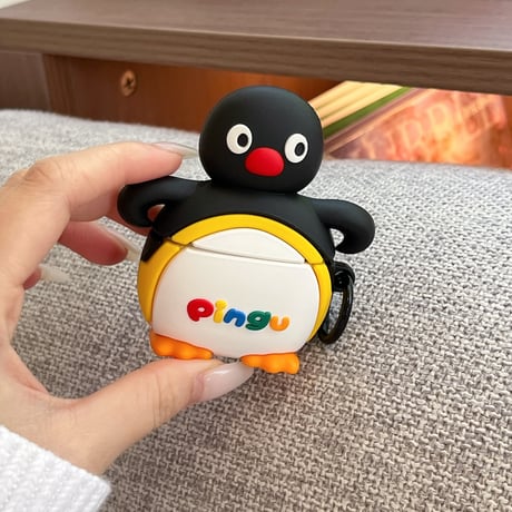 ペンギン AirPodsPro3ケース ギフトにおすすめ Airpods4/3ケース  AirpodsPro2/Pro1カバー   リング付 可愛い 頑丈[M5954]