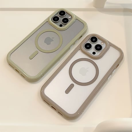 淡色Magsafe対応 iPhone15/15plus/15proケース くすみカラー iPhone14pro/13/12proカバー  頑丈 耐久性あり[M3955]
