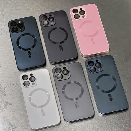 指紋防止 MagSafe対応 iPhone15Pro/15ProMaxケース 耐衝撃 iPhone14/13/12proケース レンズ保護 耐久性あり[M3899]