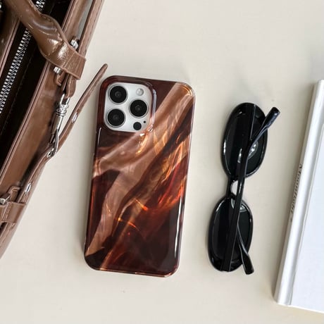 琥珀色 iPhone16pro/17ケース 暈し染めカラー iPhone15/14promaxカバー キラキラ光る オシャレ  大人可愛い [M5631]