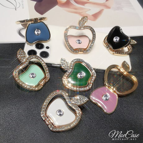 ジュエリーリンゴ スマホリング スタンド キラキラオシャレ かわいい 360度回転可能 高品質 使いやすい 男女兼用 ギフトにおすすめ[M2847]