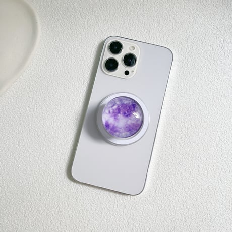 きれい MagSafe対応スマホグリップ ガラス 可愛い 磁石グリップ マグネット式スタンド ギフトにおすすめ[M4229]