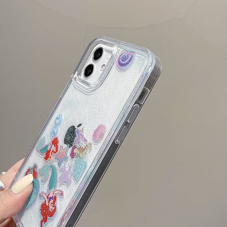 人鱼姫 グリッター iphone13/12ケース キラキラ iphone11pro/SE2/XSカバー 綺麗  面白い 頑丈 M903