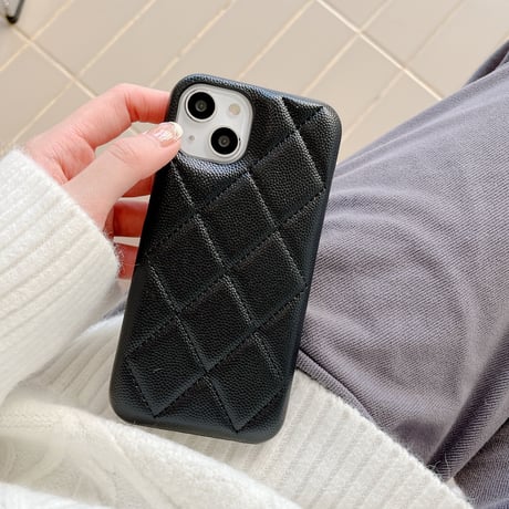 セレブ愛用 革製 iphone14pro/14plusケース 菱形 アイフォン13/12/11カバー 高級感  ファッション おしゃれ ガールズに人気[M2351]
