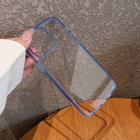 ブルー iPhone15pro/15promaxケース  ガラス 高透明 iphone14promax/13proカバー MagSafe対応 丈夫 シンプル高級感[M3985]