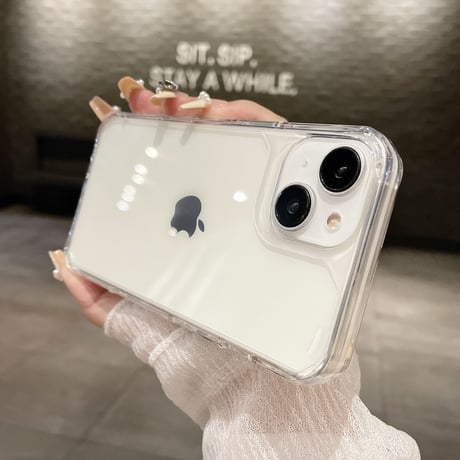 高透明感 iPhone14/13proケース 四角耐衝撃加工クリア iPhone12promax/11カバー シンプル  使いやすい 男女兼用[M3362]