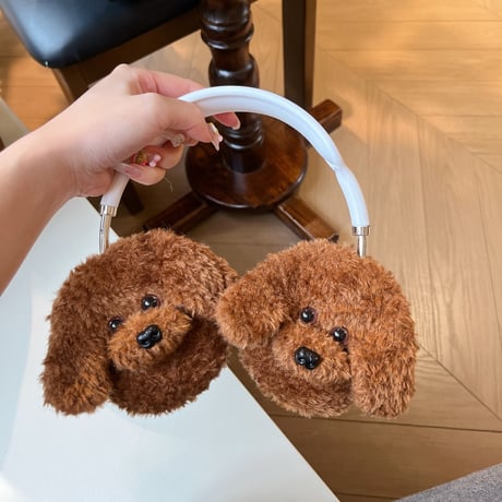 ふもふも犬ちゃん AirPodsMax2/1ケース 暖かいイヤーマフ エアーポッズ マックス専用カバー ギフトにおすすめ[M5814]