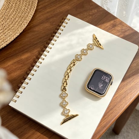 ダイヤデコ花  AppleWatchバンド 通気性よい AppleWatchベルト Series 11/10/9/8 SE3/2  Ultra3/2/1 高級感高品質 おしゃれ[M6413]