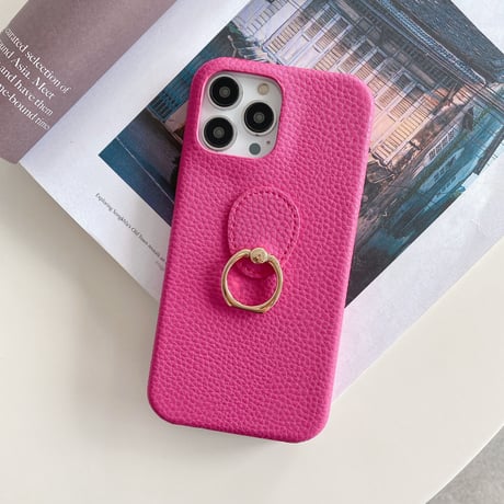 リング付レザーiphone14Plus/14proケース  高品質 高級感 iphone13mini/12/11カバー   シンプル  お揃い 実用 ファッションセンスいい[M2217]