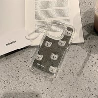 クマちゃんミラー iPhone16/16Proケース かわいい iPhone15plus/14pro/13カバー メイク鏡 ギフトにおすすめ[M4934]