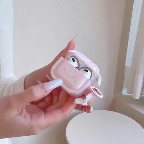にこちゃん Airpods Pro3ケース シェル柄 Airpods 4/3カバーケース AirpodsPro2/1  ピンクカラー リング付き [M6216]
