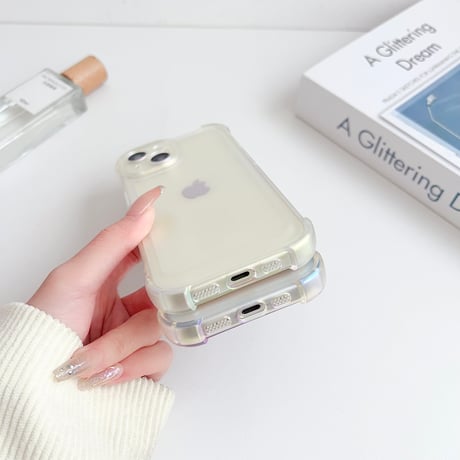 指紋防止耐衝撃 iphone15pro/15promaxケース 光る 半透明 iphone14pro/13/12proカバー マット高品質[M4131]