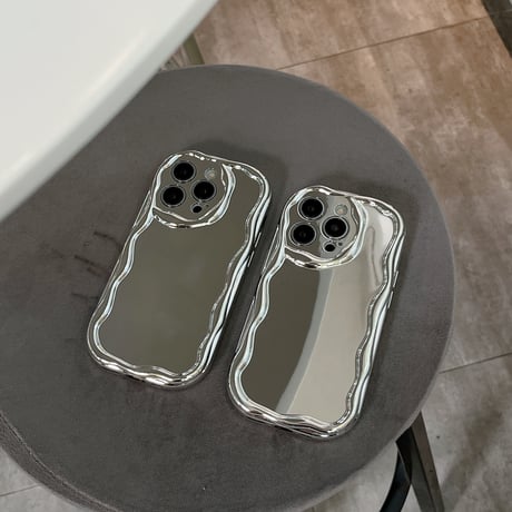 シンプル鏡付 iPhone15pro/15promaxケース 花デザインカメラ ソフトアイフォン14プロ/13promax/12カバー 使いやすい [M4308]