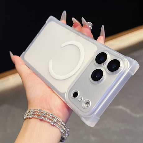 スクエア iPhone17ProMax/17Proケース 指紋防止 マット仕上げ MagSafe対応 iPhone17/Air/16/15カバー カメラ保護 耐衝撃[M5821]