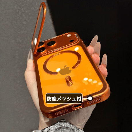 カメラカバースタンド一体 iPhone17Pro/17ProMaxケース MagSafe対応 iPhone17カバー 高透明黄ばまない メタル [M6048]