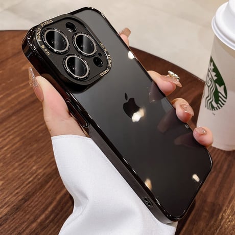カメラレンズ保護 iPhone15Pro/16ProMaxケース 高級感耐衝撃 iPhone14pro/13Proクリアケース 耐久性 丈夫 高透明[M3580]