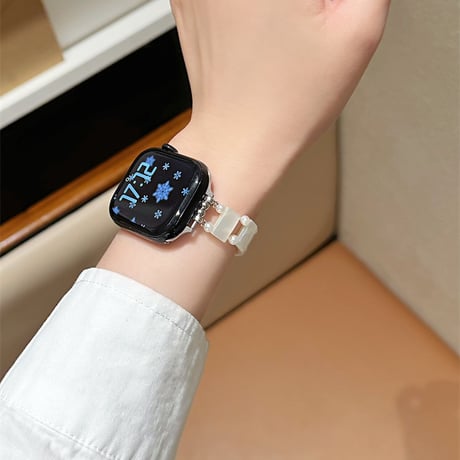 淡水真珠貝 アップルウォッチS11/10 バンド ホワイト Apple Watch Ultra Series 8 7 6 5 4 シリーズ 3 2 SE SE2 エレガント 高級感[M6343]