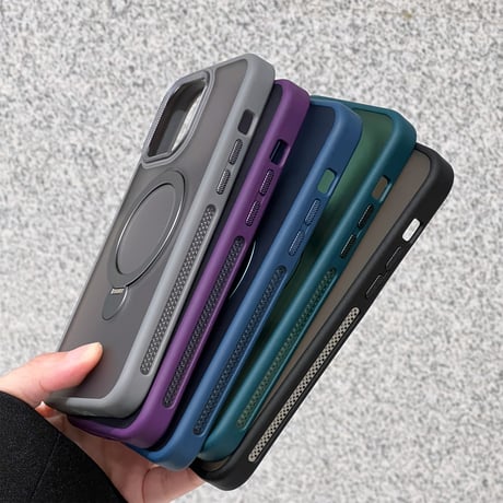 多機能 iPhone16Pro/15Plusケース MagSafeリングスタンド一体 iPhone14/13Proカバー 指紋防止 高品質[M3903]