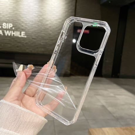 高透明感 iPhone14/13proケース 四角耐衝撃加工クリア iPhone12promax/11カバー シンプル  使いやすい 男女兼用[M3362]