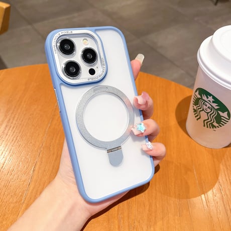 高品質MagSafe スタンドiPhone15/15Proケース 指紋防止 iPhone14Pro/13/12Proカバー 高機能 シンプル 高級感 [M3820]