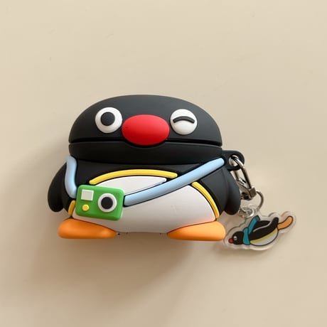 ペンギン Airpods4ケース めっちゃかわいい AirpodsPro2ケース airpods3/2カバー  キーチェーン付 ギフトにおすすめ [M5276]