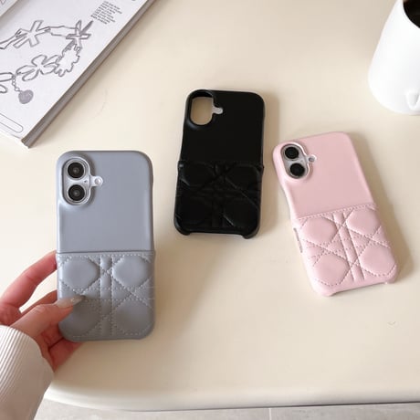 カード収納 iPhone16pro/16promaaxケース キルティング レザー iPhone15pro/14/13promaxカバー 耐久性ある エレガント [M5032]