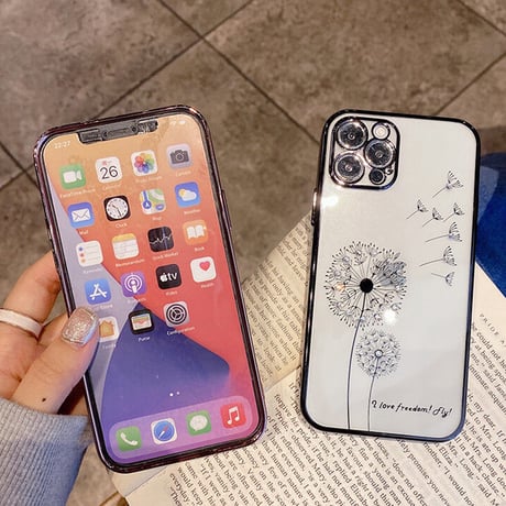 ジュエリータンポポ iphone13mini/12proケース  キラキラクリアiphone11pro/se3カバー  高品質 メッキ 頑丈 シンプル 全面保護 [M1811]