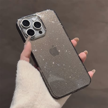 定番 iPhone16pro/16promaxケース キラキララメ iPhone15pro/14pro/13/12カバー 黄ばまない クリアケース [M5085]
