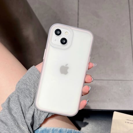 指紋防止 半透明 iPhone15/15proケース マット 淡色系 iPhone14pro/13promaxカバー 夏に人気 [M4516]