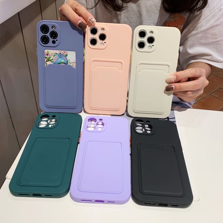 カート収納 アイフォン14プロ/14プラス シンプル iPhone13mini/12/11カバー シリコン ソフト 立体ボタン[M2636]