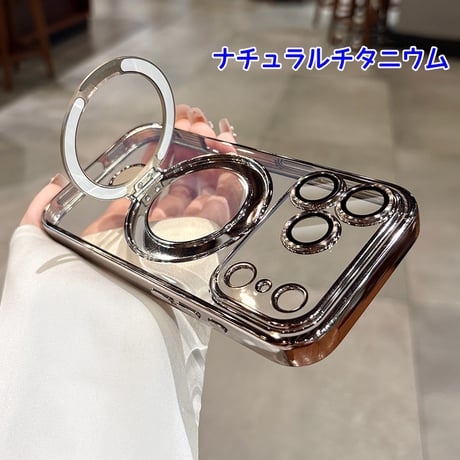 MagSafeリングスタンド iPhone17Pro/17ProMaxケース 強力ガラスレンズカバー iPhone17/Airケース 大人気 [M5682]