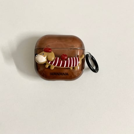 ダックスフンド Airpods第四世代ケース リングとストラップ付 AirpodsPro2ケース airpods3カバー かわいい お揃い[M5437]