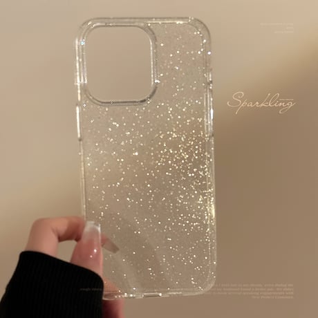 黄ばまない iPhone15/15pro/15plusケース ラメ入り 透明アイフォン14/13pro/12カバー シンプル シック [M4233]