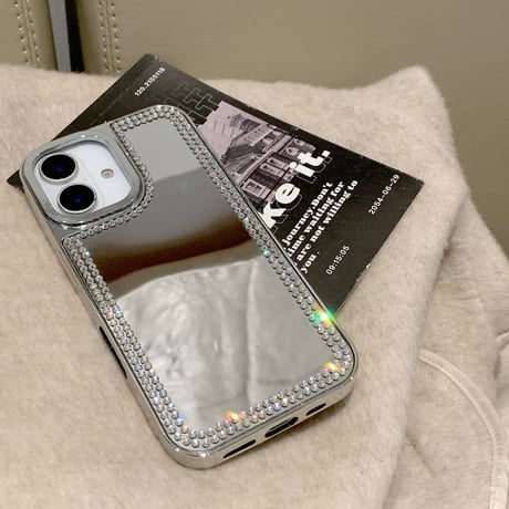 ジュエリーミラー iPhone16pro/16カバー おしゃれ iPhone15promax/14pro/13ケース 頑丈 上品 可愛い [M5158]