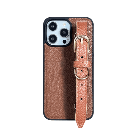 iPhone15/15proケース レザー ベルト付き シック iphone14/12/13カバー ファッション 便利[M3511]