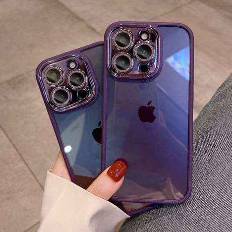 【iPhone15対応】耐衝撃高透明iPhone14promaxケース  キラキラカメラレンズ保護フィルム付き 高級感 頑丈[M2254]