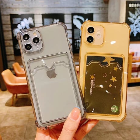 カード収納 背面ポケット iphone15/14proケース 薄型透明iphone13/12/11proカバー  耐衝撃頑丈 軽量 M575