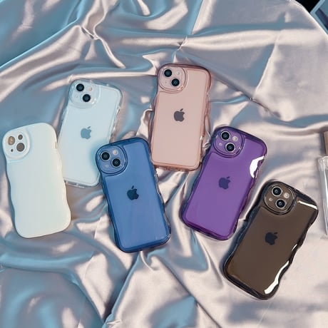 波紋枠 iPhone15/14proケース 落下防止 アイフォン13/12/11pro透明カバー 全面保護 使いやすい 軽量[M2842]