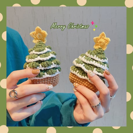 クリスマスツリー  airpods3ケース  可愛い ニットairpodsproカバー  クリスマスプレゼント キュート 温かいM1342