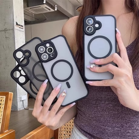 指紋防止 iPhone16Pro/16Promaxケース MagSafe対応 iPhone15Pro/14Pro/13カバー シンプル マット [M4581]