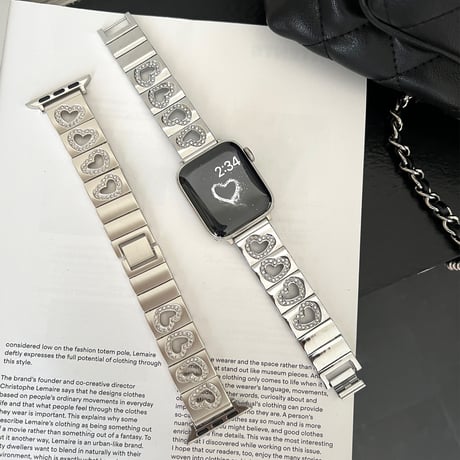 透かし彫りジュエリーハート AppleWatchバンド 高級感 アップルウォッチベルトUltra2/1/SE2/1/Series9/8/7/6/5/4/3/2/1 おしゃれ[M4889]