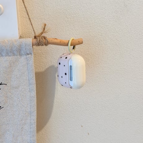 ピンク it's ok Airpods Pro3ケース 水玉模様 Airpods4/3カバー pro2/pro1 リング/星キーホルダー 韓国風[M6254]