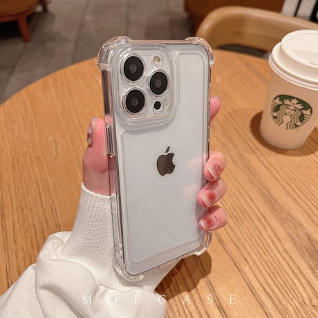 黄ばまない iPhone15/14proケース 耐衝撃加工 アイフォン13/12/11クリアケース シンプル風 男女向け 使いやすい [M2770]