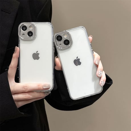 iPhone16/16Proケース クリア シンプルアイフォン15pro/14/13promaxカバー メッキ シック [M4561]